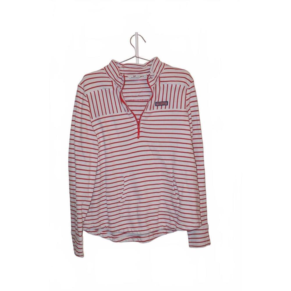 Vineyard Vines Women's Striped Quarter Zip Pullover Shep Shirt size XL